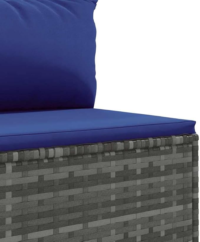 Patio Furniture Sets,Outdoor loveseat,Patio Conversation Sets,5 Piece Patio Sofa Set with Cushions Gray Poly RattanSuitable for Patio, Garden, Gazebo Low
