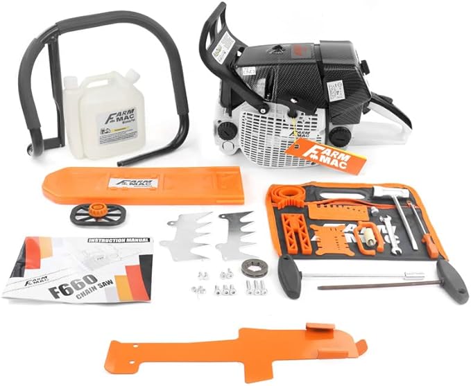 F660VW 36 Inch Gas Chainsaw 92cc Chainsaw 2-Cycle Gasoline Power Chain Saws 5.2KW 7HP All Parts Compatible with MS660 G660 (With 36" Alloy Bar & Chain)