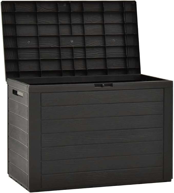 Outdoor Storage Box Garden Deck Patio Anthracite Polypropylene 30.7x17.3x21.7in 50 Gallon Capacity for Patio Balcony Garden Organization