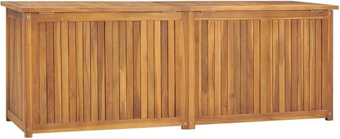 Wooden Deck Box Large Outdoor Storage for Patio Furniture, Garden Tools, Pool Supplies, Outdoor Backyard Patio Storage Deck Box Container, 59.1"x19.7"x21.7" Solid Wood Teak