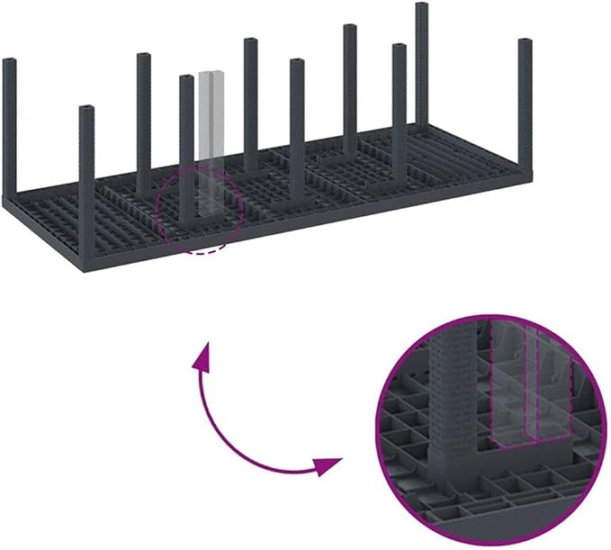 Afuera Living 11 Piece Poly Rattan Patio Dining Set, Anthracite Finish, UV-Resistant with Foam Cushions, Rectangular Table, Modern Outdoor Garden Furniture for Terrace or Backyard Dining, Seats 10