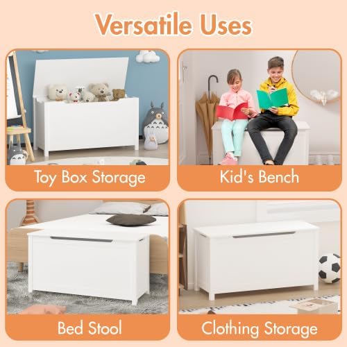 LICOME 30 Gallon Outdoor Storage Deck Box - Weather Resistant, Easy Assembly (White-Storage-Box)