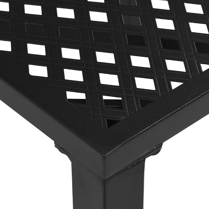 vidaXL Outdoor Table Black E-Coated and Powder-Coated Steel 31.5x31.5 in