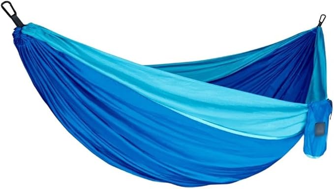 Creative Color Matching Double Hammock, Outdoor Anti-Rollover Nylon Hammock Chair, Easy to Set Up, Load Bearing 300kg/661.4lbs(Blue A)