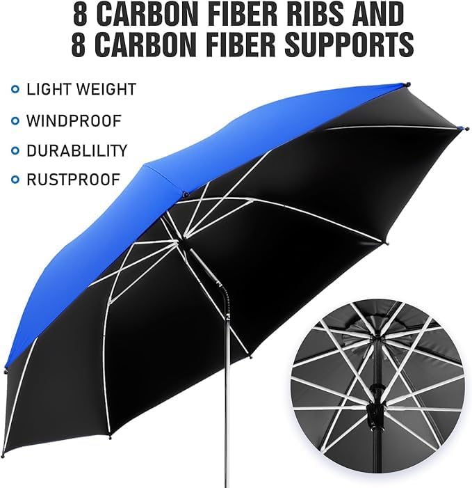Beach Umbrella, 360 ° Chair Umbrella with Clamp, UPF50+ Shade for Beach, Sand, Patio, Yard (Not Includ Chair)