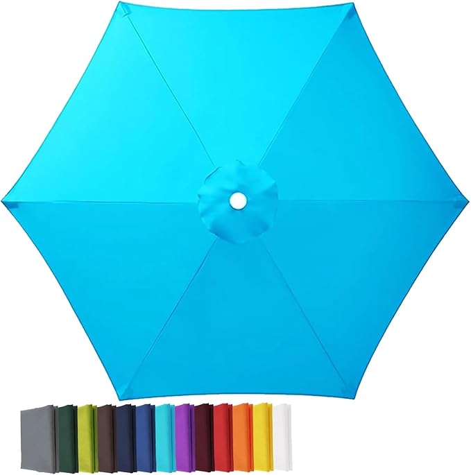 Garden Umbrella Replacement Canopy, Patio Umbrella Cover, 6.6ft-13ft Water Resistant Yard Parasol Top Cover, 6 Ribs 8 Ribs Beach Umbrella Canopy for Outdoor Poolside Balcony