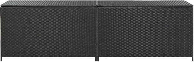 Patio Storage Box Deck Storage Box Outdoor Storage Box Indoor Wicker Storage Bin for Patio Furniture Cushions, Pillows, Garden Tools, Poly Rattan Black, 78.7"x19.6"x23.6" -AA
