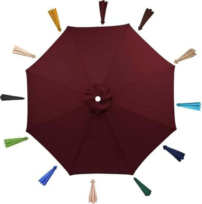 Patio Umbrella Replacement Canopy, 8 Arm Umbrella Replacement Cover, 6.5/7.5/8.2/9/10/11.5/13 Feet, Suitable For Patio