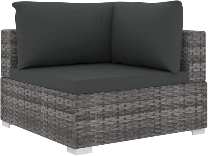 Patio Lounge Set with Cushions,Outdoor Furniture,Outdoor Furniture Sets,Patio Conversation Sets,for Garden,Deck,Backyard,5 Piece Poly Rattan Gray
