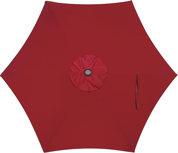 Blissun 7.5 ft Patio Umbrella, Yard Umbrella, Outdoor Market Umbrella with Push Button Tilt Crank, Burgundy