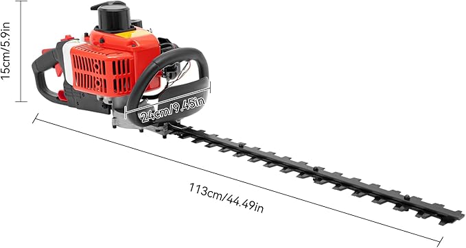 22.5CC Grass Trimmer,2-Stroke Engine Gas Lawn Mower,Double-Edged Hedge Machine with Handle Swivel Angle,25.59In Mowing Width, Grass Trimmer&Edger for Sawing Lawn Edges, Lawns, Weeds,High Hedges,Etc