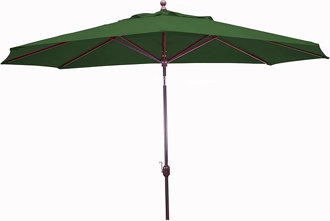 Galtech Deluxe Auto Tilt Market Umbrella, 8ft x 11ft - Outdoor Patio, Deck, Pool, Backyard Stand Alone Umbrella - Oval, Heavy Duty w/Bronze Frame & Sunbrella Fabric (Forest Green)