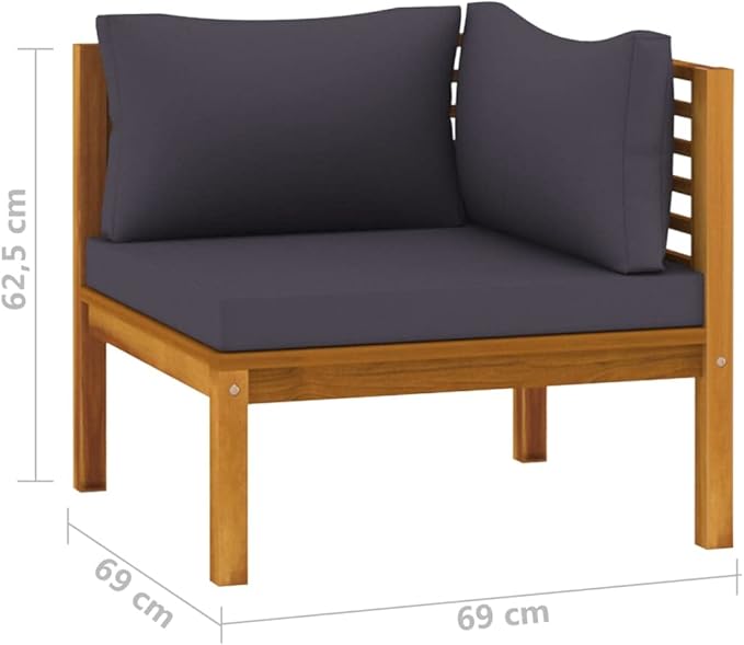 2-Seater Patio Sofa,Outdoor Garden Conversation Set,Patio Outdoor Set Suitable Suitable for Patio,Deck,Balcony,Garden with Cushion Solid Acacia Wood