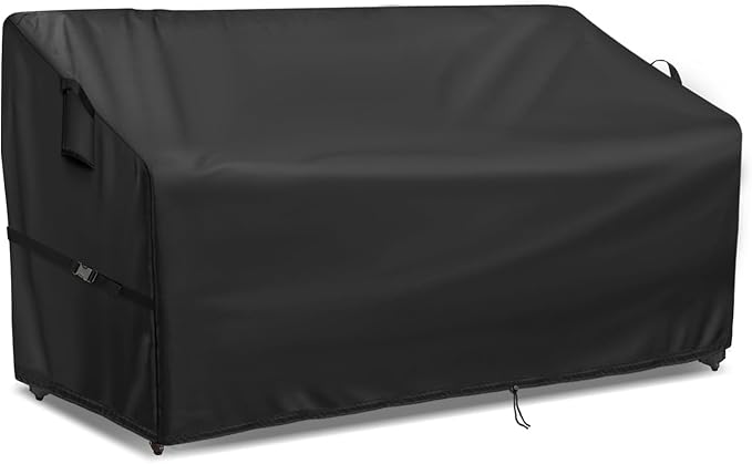 Outdoor Sofa Cover, 54 Inch Waterproof Paito Couch Loveseat Cover, Furniture Covers for Outdoor Seating for Winter - 54 x 28 x 34 Inch, Black