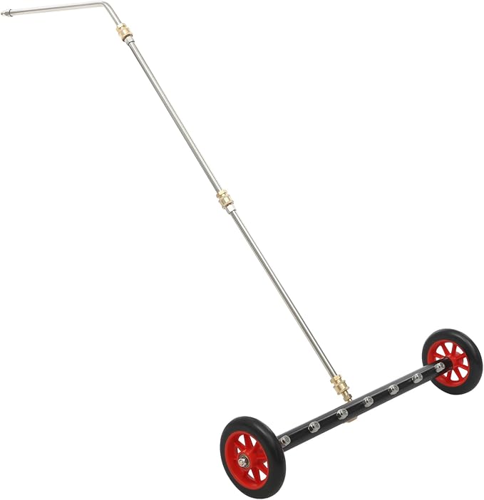 22in Ressure Washer Water Broom, 2 in 1 Pressure Washer Attachment W/ 7 Nozzles, Under Car Pressure Washer Attachment, Universal 1/4 Connector, 4000 Psi for Removing Mud & Sediment Deposits. (Red)
