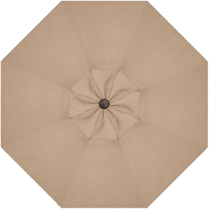 Treasure Garden 9ft Patio Umbrella Outdoor Furniture Market Umbrella – Auto Tilt – Bronze Aluminum Frame (Sunbrella, Heather Beige)