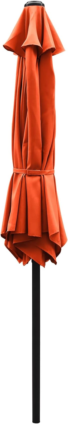 7.5 Ft Patio Umbrella with Crank Weather Resistant Outdoor Umbrella Durable 6 Sturdy Steel Ribs Outdoor Market Umbrella for Deck Garden Pool Yard Cafe, Orange