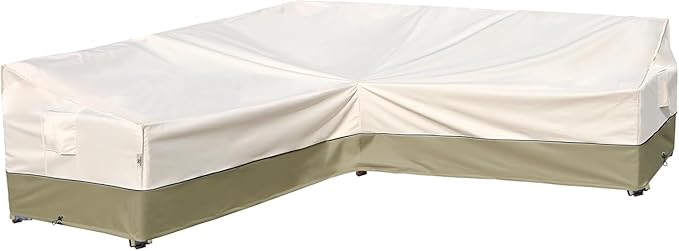 Outdoor Sectional Patio Furniture Covers - Waterproof Rip-Stop Anti-UV 600D Heavy Duty Couch Cover with 3 Air Vent - 90"L x 90''L 33.5''D 31''H, Light Green