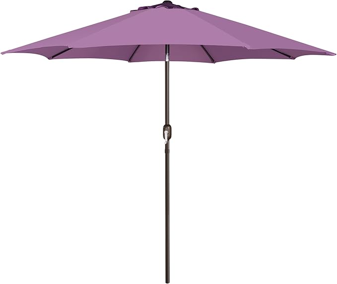 Blissun 9' Outdoor Patio Umbrella, Outdoor Table Umbrella, Yard Umbrella, Market Umbrella with 8 Sturdy Ribs, Push Button Tilt and Crank
