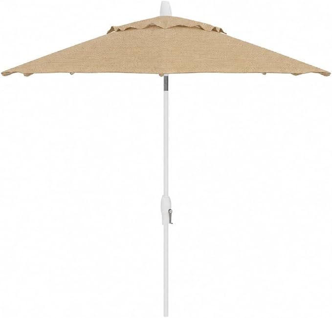 Treasure Garden 9ft Patio Umbrella - Outdoor Furniture Market Umbrella – Deluxe Auto-Tilt – White Aluminum Frame (Sunbrella, Antique Beige)