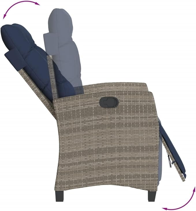 Backyard Furniture Patio Conversation Sets Outdoor Seating 5 Piece Patio Dining Set with Cushions Gray Poly Rattan Suitable for Gardens, Balconies, Decks