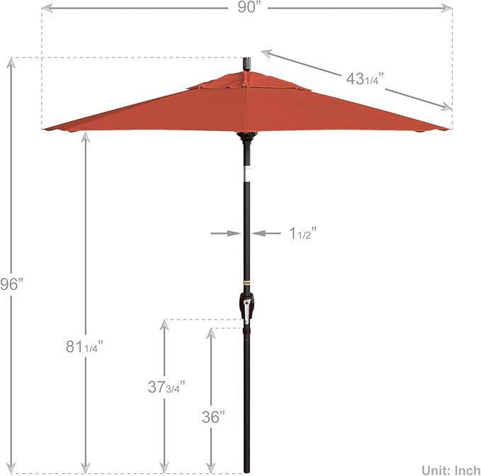 California Umbrella 7.5' Round Aluminum Market Umbrella