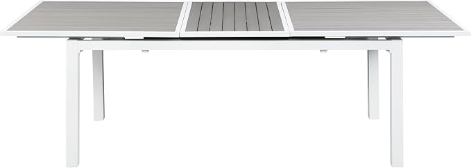 Meridian Furniture 366-T Nizuc Collection Modern | Contemporary Outdoor Patio Extendable Dining Table with Durable Aluminum Frame