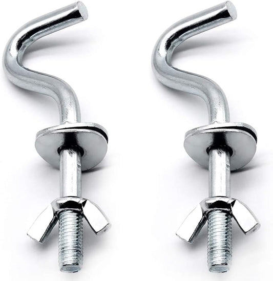 Zinc Heavy-Duty Replacement Hooks Holding Hammock Fit 3/8 Inch Dia. 1-1/4 to 2 Inch Long Hole on Hammock Stand - 2 Packs