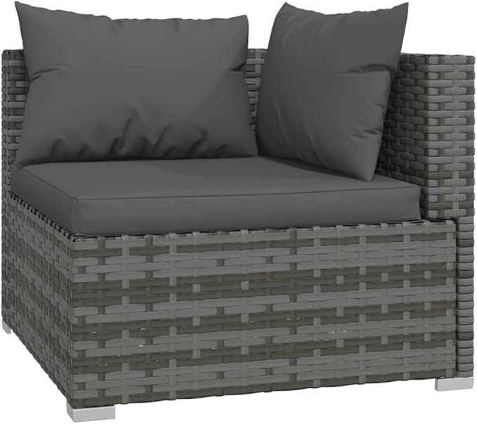 9 Piece Patio Lounge Set with CushionsOutdoor Dining Chairs,Patio Furniture Set,Outdoor Sectional Sofa,Patio Conversation Seat,Outdoor Seating,Modern Style,for Garden,Backyard, Poly Rattan Gray