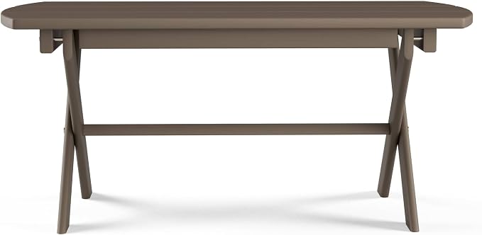 Folding Oval Outdoor Table, Olive-Grey-Paint