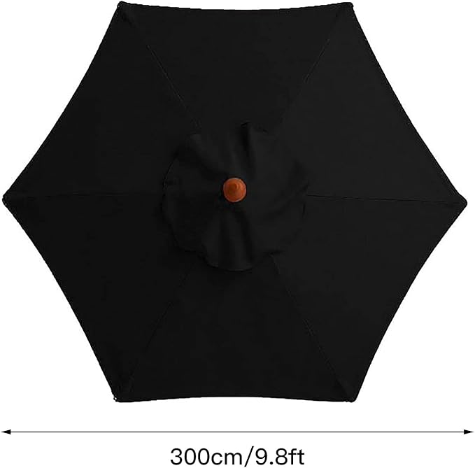 IUIBMI 10Ft Patio Umbrella Replacement Canopy 6 Ribs, Outdoor Umbrella Canopy with 6 Ribs Table Market Yard Umbrella Replacement Top Cover for Backyard Garden Beach (Canopy Only)