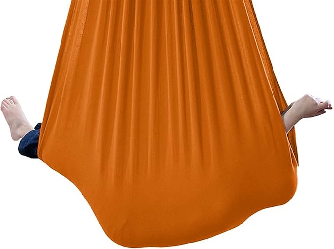 Sensory Swing for Adults Indoor Kids Therapy Swing Soothing Calming Snuggle Hammock Durable Soft Strong Fabric Swing Beneficial to Child's Spatial Awareness (Color : Orange, Size : 1M x 2.8M)