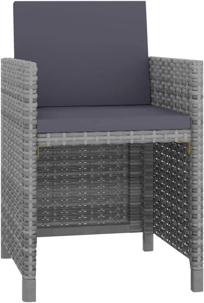 9 Piece Patio Dining Set with Cushions, Outdoor Sofa Sets Patio Conversation Set Front Porch Furniture Outdoor Lounge Sets for Exhibition Piazza Garden Poly Rattan Anthracite