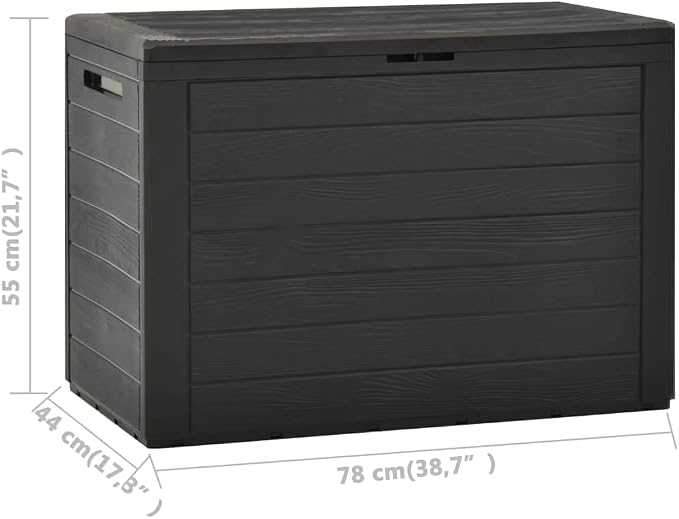 Deck Box Large Outdoor Storage for Patio Furniture, PP Garden Tools, Pool Supplies,Outdoor Backyard Patio Storage Deck Box Container, Anthracite 38.7"x17.3"x21.7"