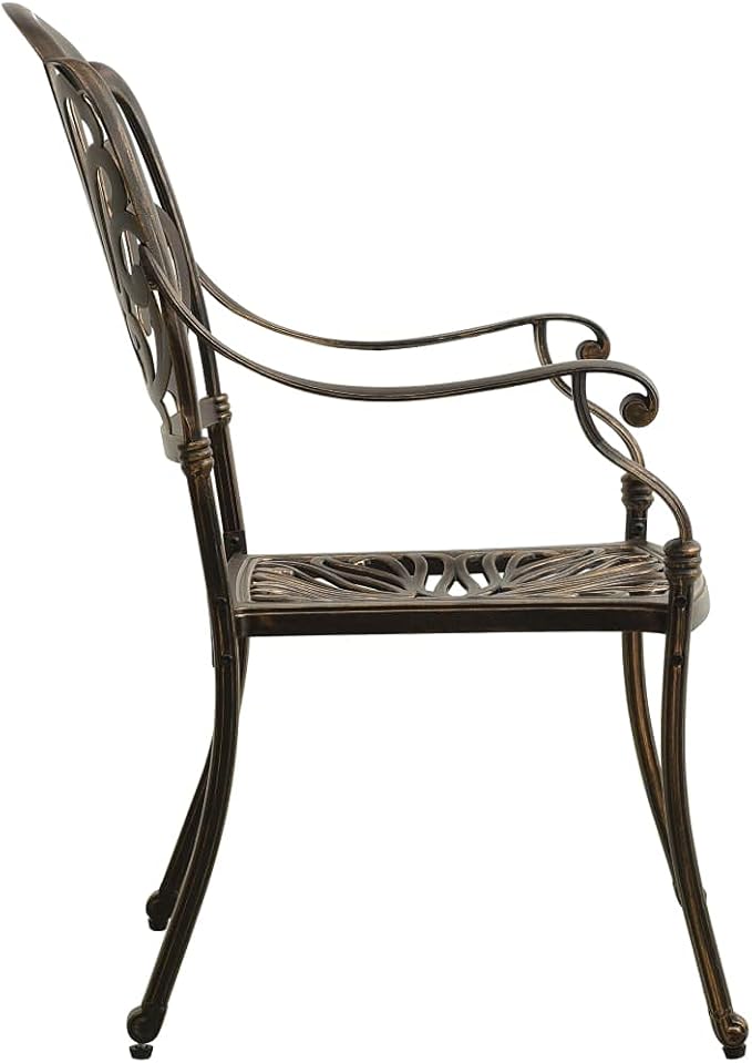 Backyard Furniture Patio Conversation Sets Outdoor Seating 3 Piece Bistro Set Cast Aluminum Bronze Suitable for Swimming Pool, Courtyard, Garden