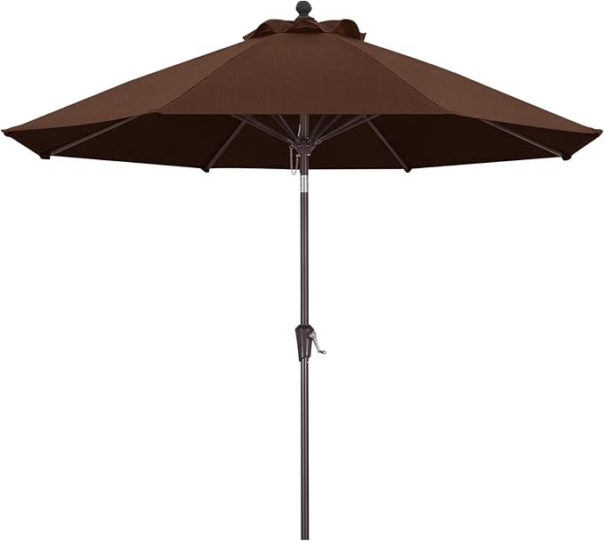 ABCCANOPY OLEFIN® 5-Year No Fading 9FT Patio Umbrella, Outdoor Table Umbrella with 8 Sturdy Ribs for Deck, Backyard, Yard (Coffee)