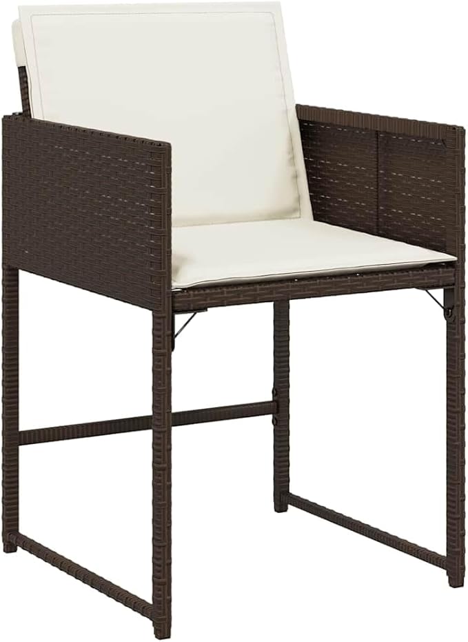 13 STK. Garden Dining Set Brown Cream White Poly Rattan Outdoor Furniture Set Style Practicality Patio Conversation Outdoor Dining