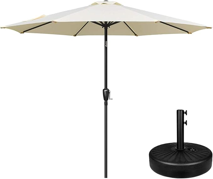 Simple Deluxe 9ft Outdoor Market Table Patio Umbrella with Button Tilt
