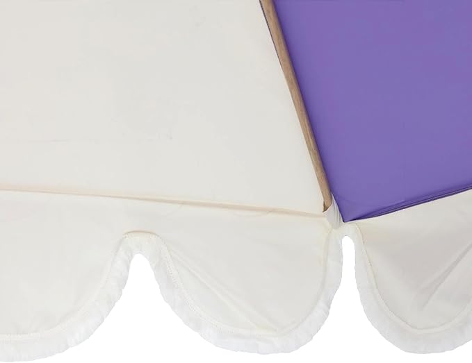 Tempera 9ft Purple Scalloped Patio Umbrellas Outdoor Table Umbrellas with Fade Resistant Canopy, 8 Sturdy Rids, Elegant Vintage Umbrellas for Lawn, Pool, Deck, Balcony