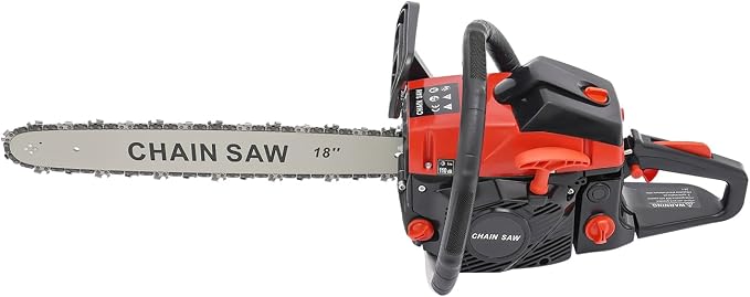 18inch Gas Chainsaw, 2.95HP 58CC 2-Stroke Gasoline Chainsaw, Air Cooled Pull Start Top Handle Gas Powered Chain Saw Petrol Chainsaws with Automatic Chain Lubrication for Trees, Wood Cutting