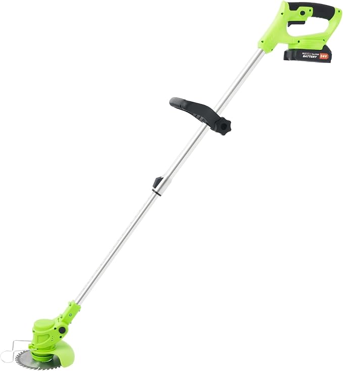 21V Cordless String Trimmer, 5.9" Electric Weed Wacker with 2 × 1.0Ah Battery and Charger 3-in-1 Lawn Mower Grass Trimmer Edger Lawn Tool for Weeds Branches Shrubs