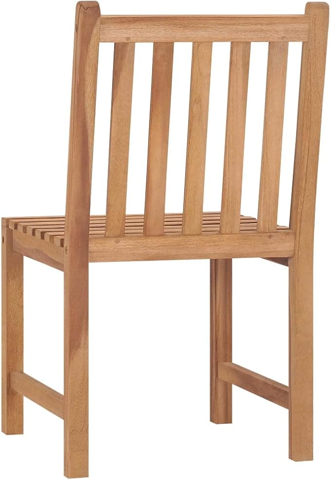 5 Piece Garden Dining Set 31.5 x 31.5 Inch Solid Teak Wood Outdoor Patio Furniture Table with 4 Chairs for Backyard Deck Balcony Poolside Use Weather Resistant Waterproof