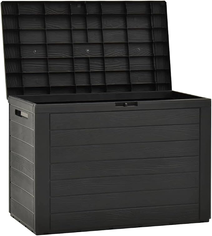 (Fast Shipments) Deck Storage Container, Organization & Outdoor Storage Container for Patio Furniture Pillows, Garden Tools Garden Storage Box Anthracite 38.7"x17.3"x21.7"