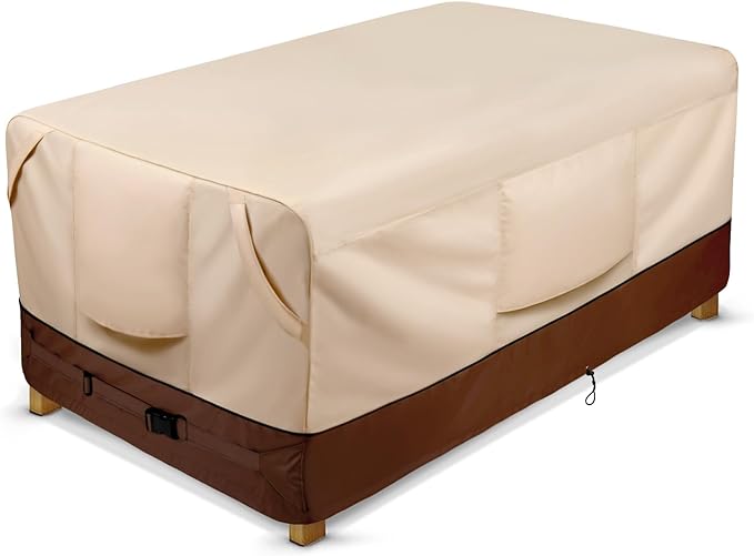 COSFLY Waterproof Patio Furniture Table Covers Durable, Rectangular Outdoor Coffee Table Covers - Fits up to 48L x 28W x 13H inches