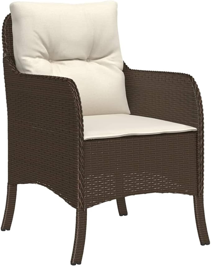 Patio Furniture Sets,Outdoor loveseat,Patio Conversation Sets,5 Piece Patio Dining Set with Cushions Brown Poly RattanSuitable for Patio, Garden, Gazebo Low
