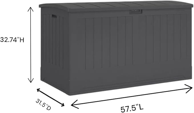 200 Gallon Outdoor Storage Deck Box, Weather-Resistant, Extra Large Deck Box, Modern Desigh making it a great addition to your patio or garden./Gray. (Gray, 1 Pack)