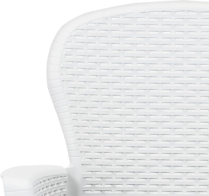 Bistro Set,Patio Lounge Set,Outdoor Patio Furniture,Outdoor Chat Conversation Set,Garden Furniture Sets,for Patio,Backyard,Garden,Outdoor,5 Piece Plastic White Rattan Look