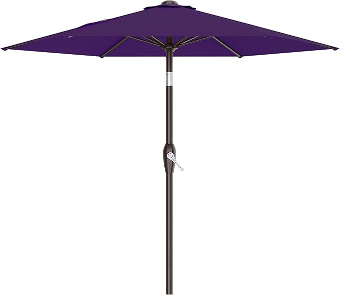 AreShark 7.5FT Patio Umbrella Table Market Umbrella w/Tilt and Crank, Heavy-Duty Outdoor Umbrellas for Pool, Deck, Garden and Backyard, Purple
