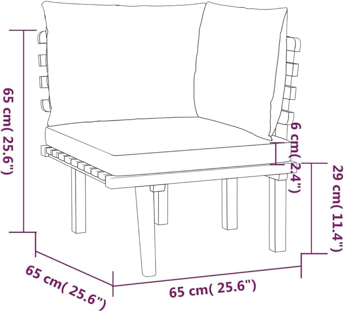 Patio Lounge Set with Cushions,Patio Furniture Sets,Patio Conversation Sets,Outdoor Furniture Sets,for Garden,Backyard,Outdoor,3 Piece Solid Acacia Wood