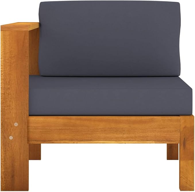 3-Seater Patio Sofa with Dark Gray Cushions,Patio Lounge Set,Outdoor Patio Furniture,Outdoor Chat Conversation Set,for Patio,Backyard,Garden,Outdoor,Acacia Wood
